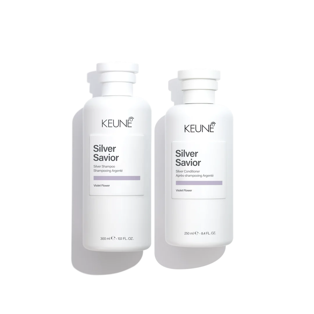 silver savior shampoo and conditioner bottles