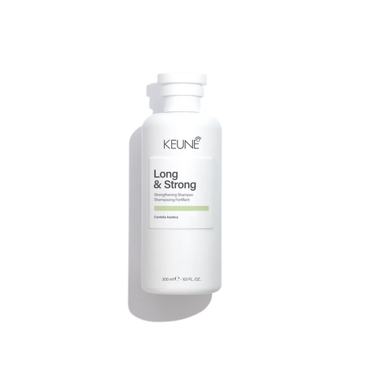 Keune Long & Strong shampoo bottle on a white background