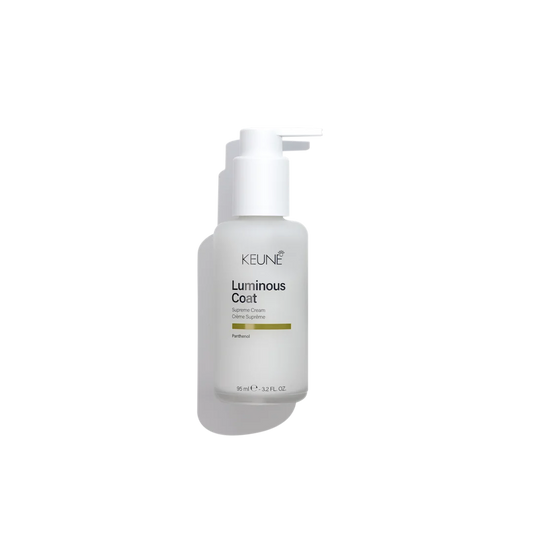 Keune Luminous Coat hair product bottle on a white background
