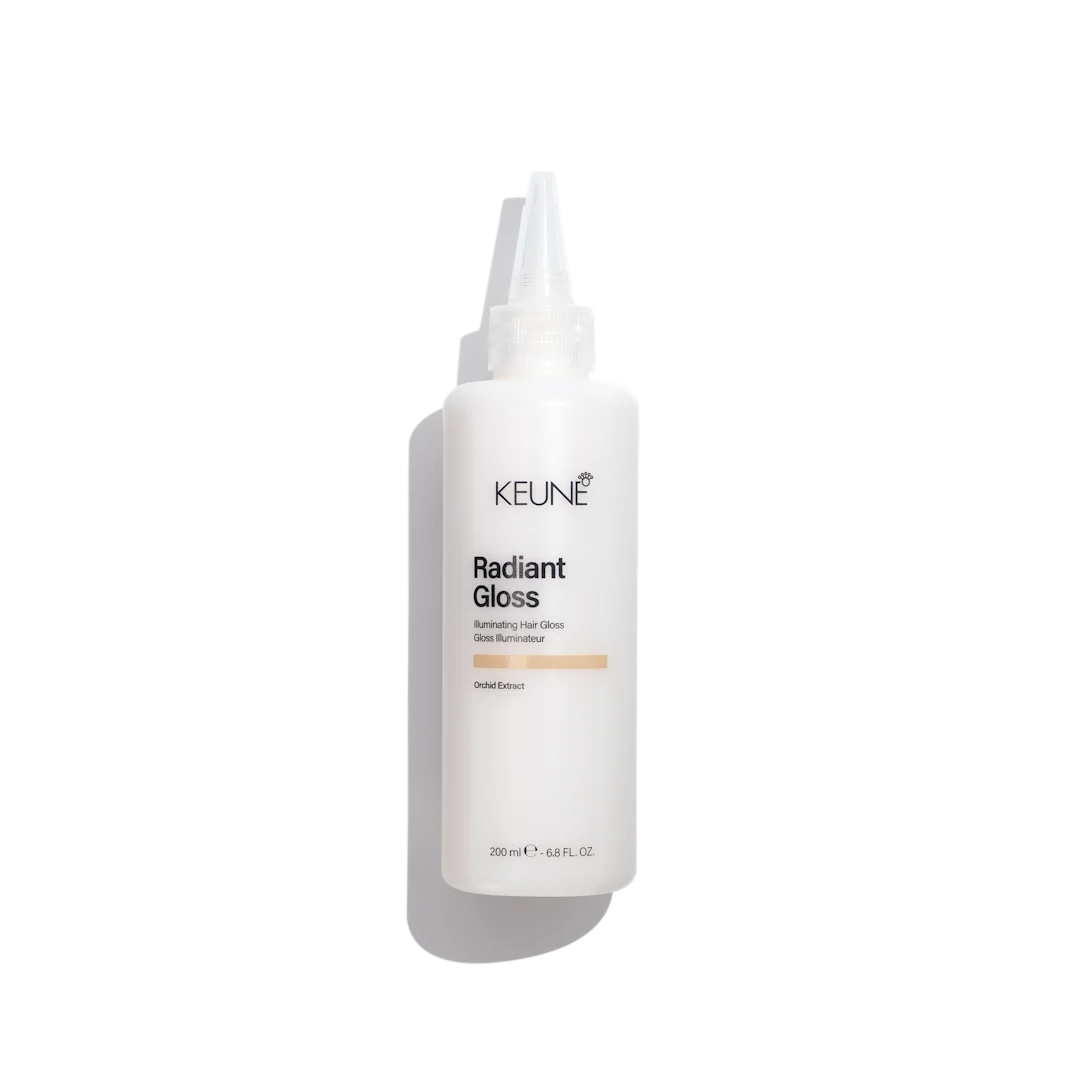 Keune Radiant Gloss bottle on a white background