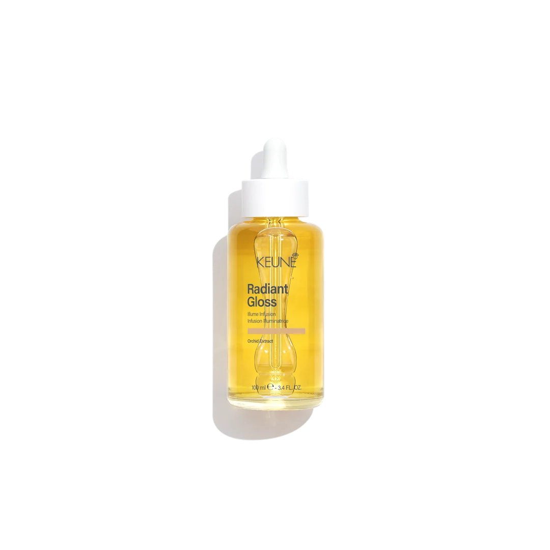 Keune Radiant Gloss bottle on a white background