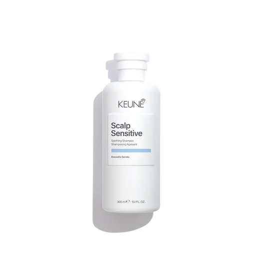 keune scalp sensitive shampoo bottle on white background