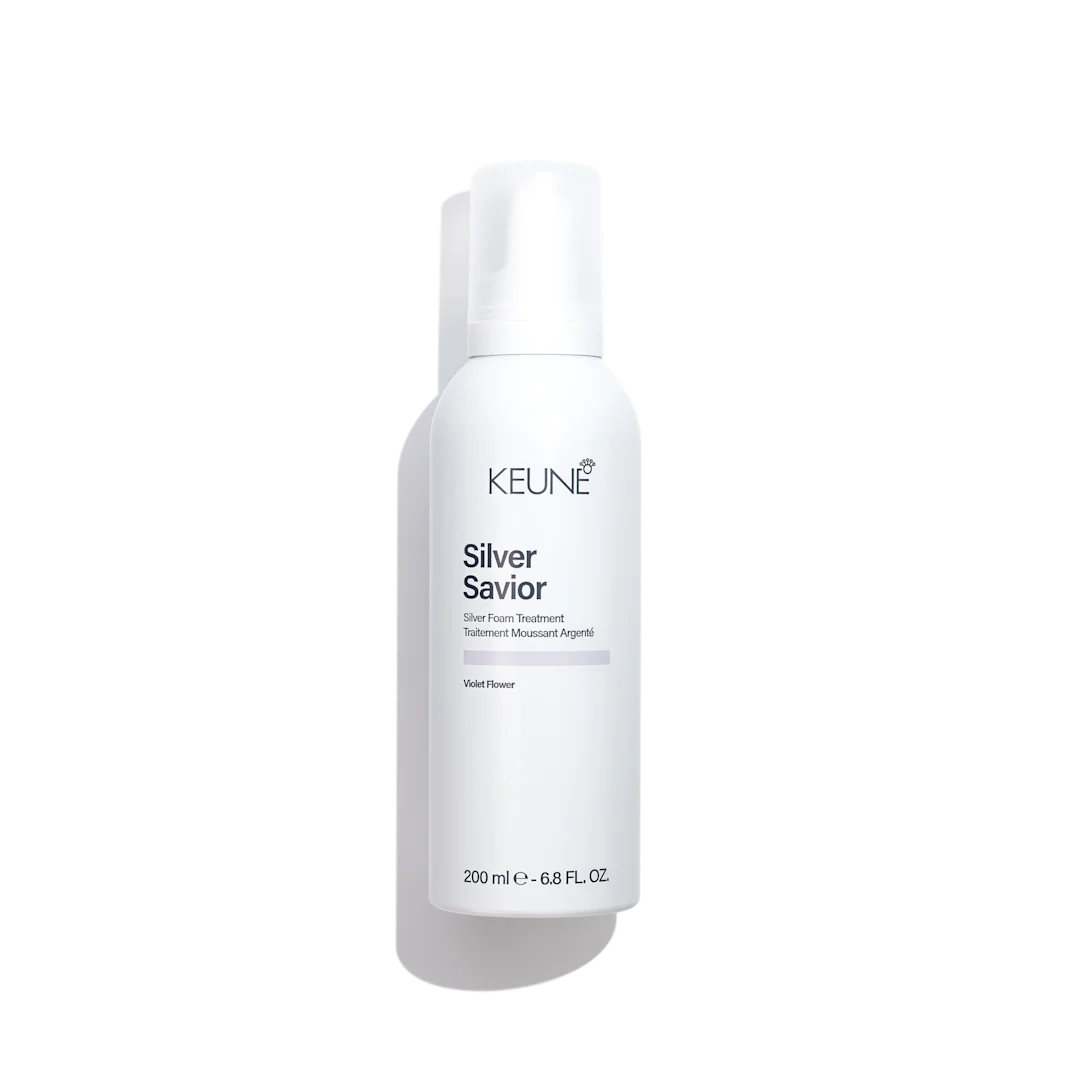 Keune Silver Savior hair treatment bottle on a white background