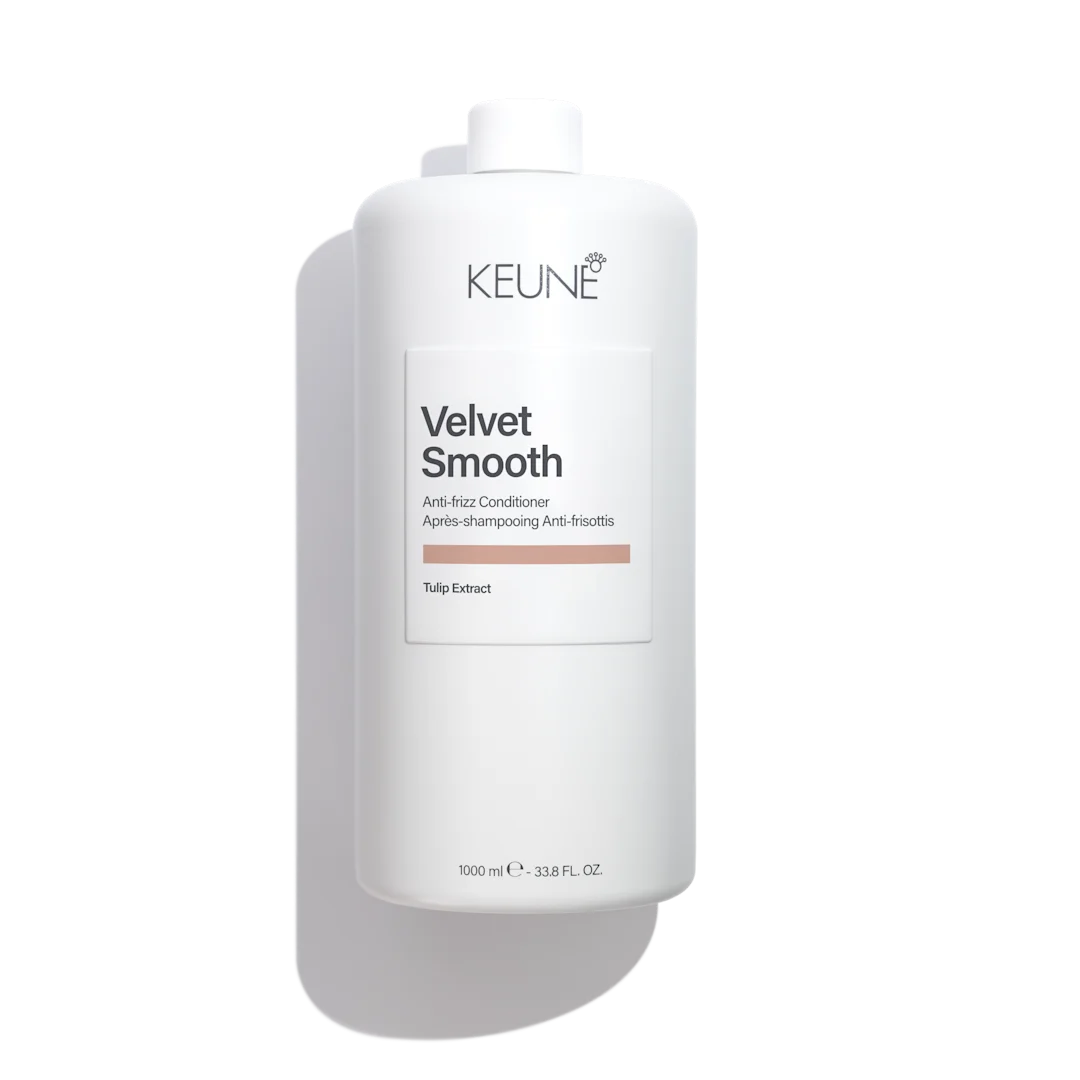 Keune velvet smooth conditioner bottle with white background