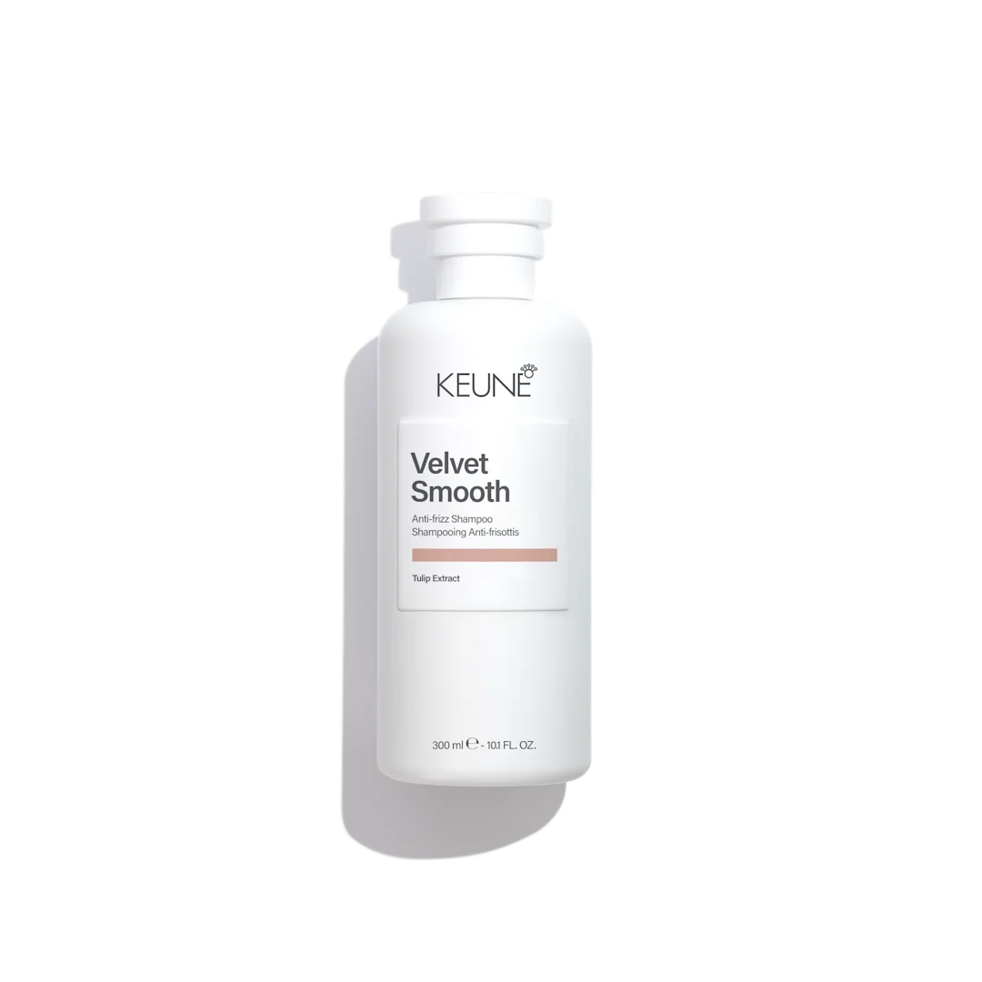keune velvet smooth shampoo bottle on white background