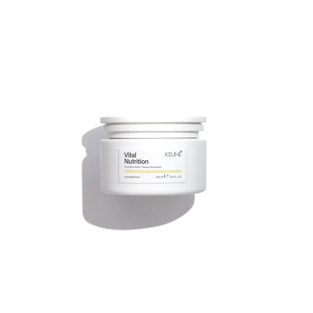 Keune Vital Nutrition hair product jar on a white background