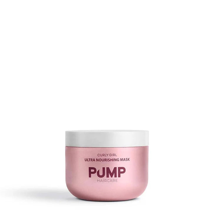 Tub of Pump curly curl mask on white background