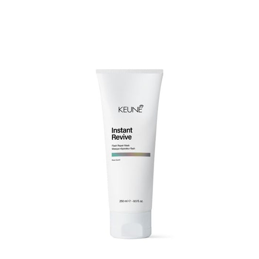 A white squeeze tube of KEUNE Instant Revive facial cleanser, shown on a clean white background.